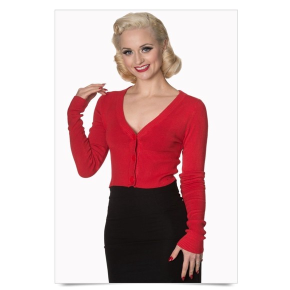 50s Lets Go Dancing Cardigan by Banned Retro - Picture 2 of 9